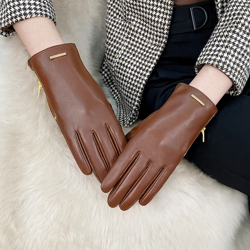 Leather Fleece Lined Gloves - DippedShop Wholesale - #9427