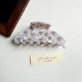 French Flower Print Marble Acetate Hair Claw 6W6HCP1659