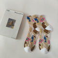 Boho Style Color Block Jacquard Crew Socks 6W8FSO742
