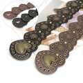 Boho Heart Wide Waist Western Leather Belt MK2LEEP6W6JBT41