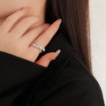 Elegant Cubic Zirconia Cross Pearl Open Ring 6W6JRG365