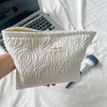Minimalist Rose Embossed Travel Makeup Bag MK2BW6W10BOB407