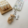 Sweet Pearl Rabbit Metal Bowknot Pendant Bag Charm 6W10BBC421