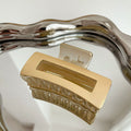 Elegant Gold Pearl Geometric Large Hair Claw MK2MBEP6W6HCP365