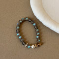 Minimalist Cat's Eye Stone Beaded Stretch Bracelet 6W6JBR343