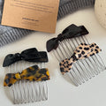 Acetate Bow Leopard Print Hair Comb Clip MK2MBEP6W6HPN09