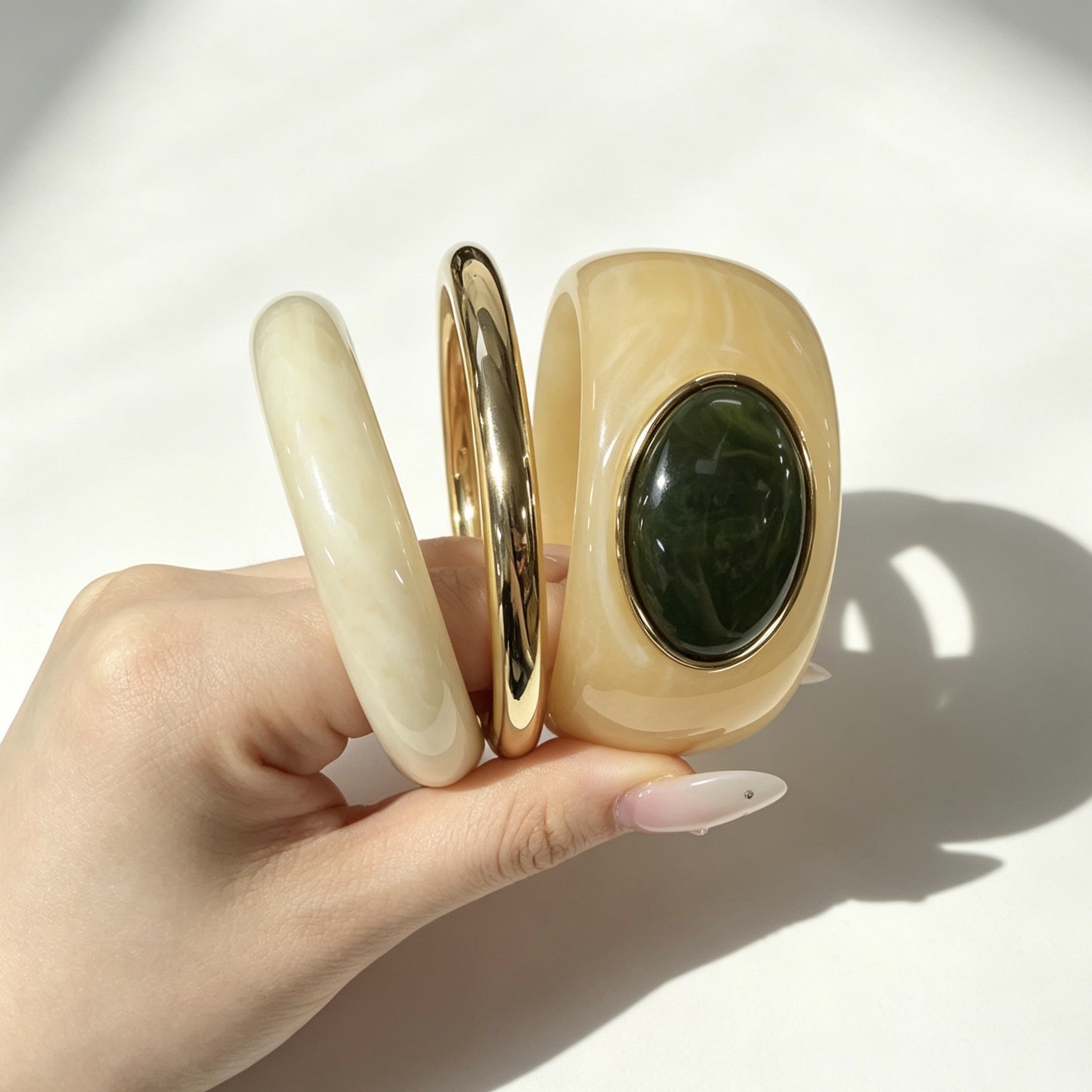 3-Piece Vintage Irregular Resin Bracelet Set 6W6JBR576