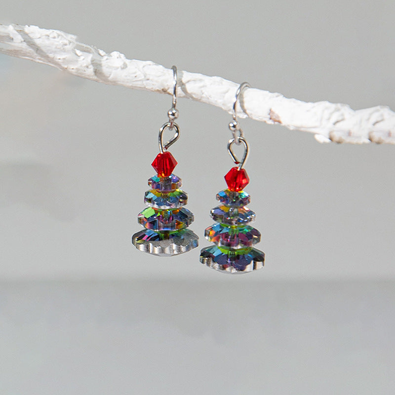 Stylish Crystal Christmas Tree Pendant Choker Necklace 6W6JNC879