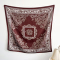 Vintage Floral Print Twill Silk Square Scarf MK2BW6W6NSI03