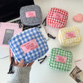 Cute Plaid Quilted Shell Mini Makeup Bag MK2BW6S10BOB58