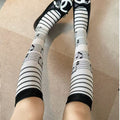 Color Block Musical Note Calf Socks 6W8FSO773
