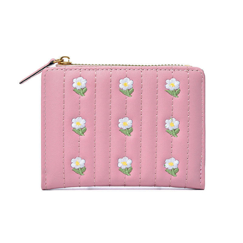 Cute Floral Embroideries Coin Purse Wallet 6S10BWB125