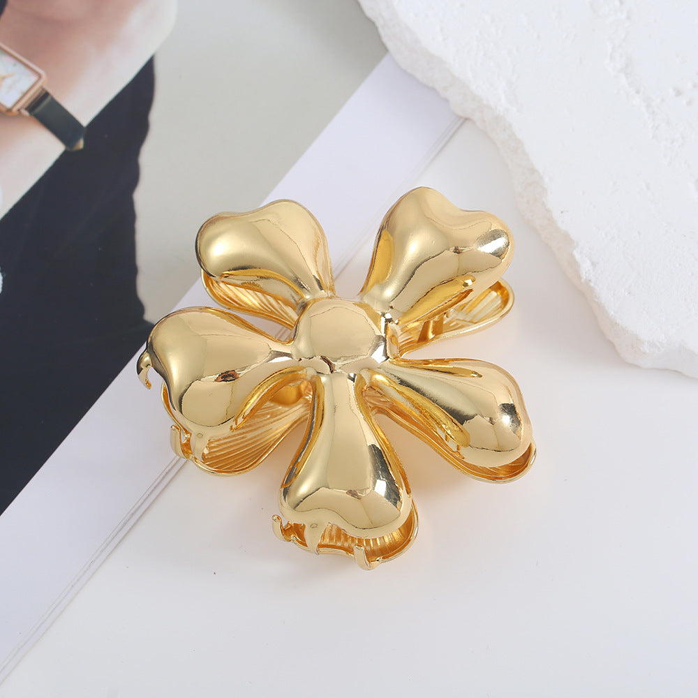 Fashion Gold Plated Plumeria Flower Hair Clip MK2MBEP6W6HCP368