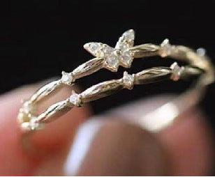 Rhinestone Butterfly Ring - DippedShop Wholesale - #0771