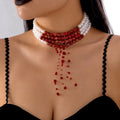 Gothic Beaded Tassel Necklace - DippedShop Wholesale - #8451