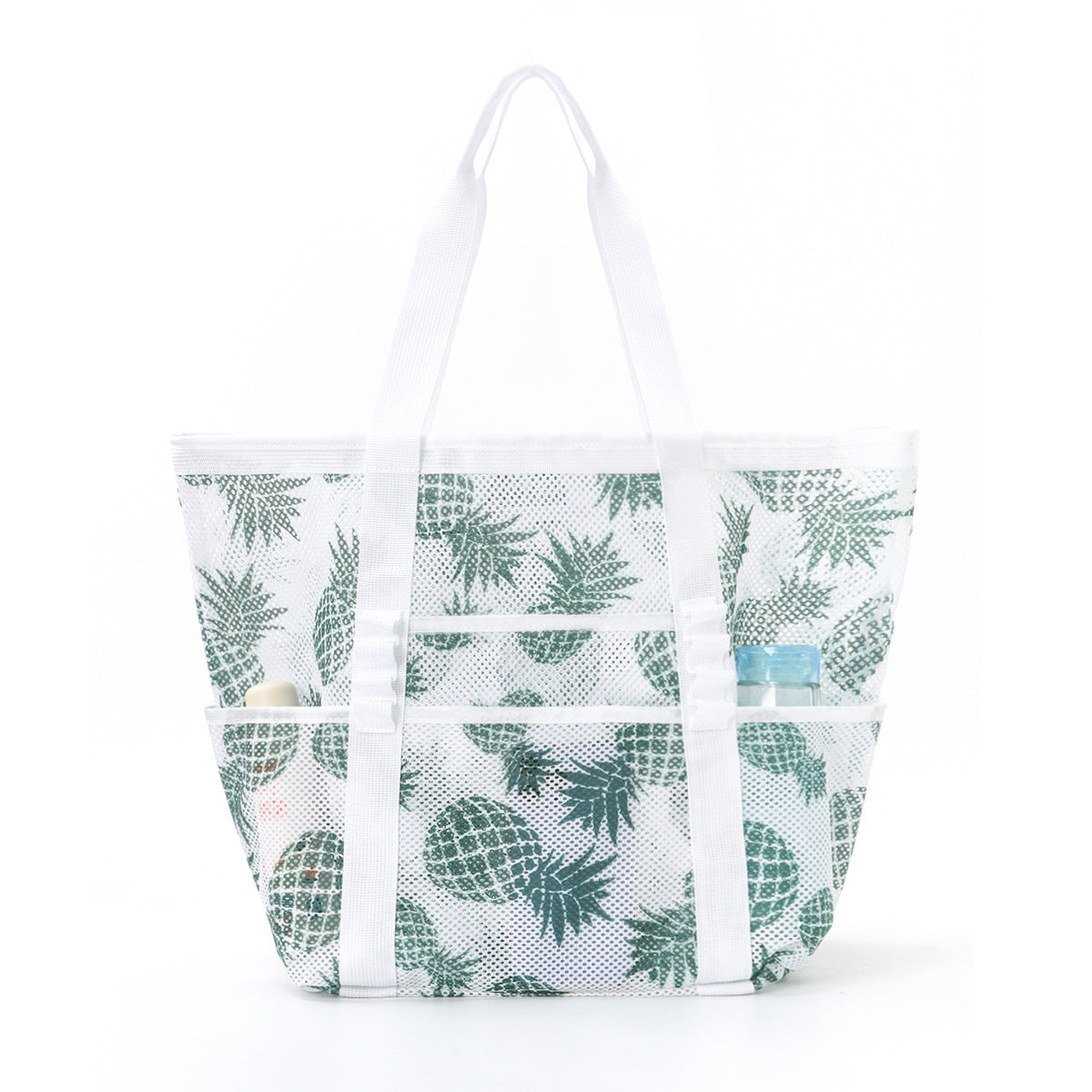 Simple Letter Print  Large Capacity Mesh Shoulder Bag 8BW6BOB89T