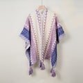 Boho Tassel Wavy Texture Knit Shawl Wrap 6W6NSC48