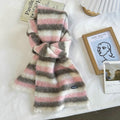 Chunky Knit Striped Scarf - DippedShop Wholesale - #6275