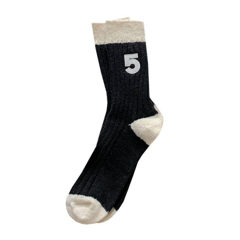 Classic Color Block Embroidered Crew Socks 6W8FSO657