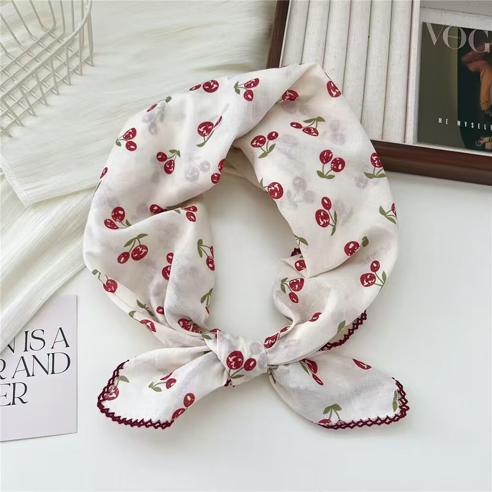 Flower Print Square Scarf - DippedShop Wholesale - #9107