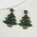 Beaded Rhinestone Christmas Tree Earrings - DippedShop Wholesale - #9491