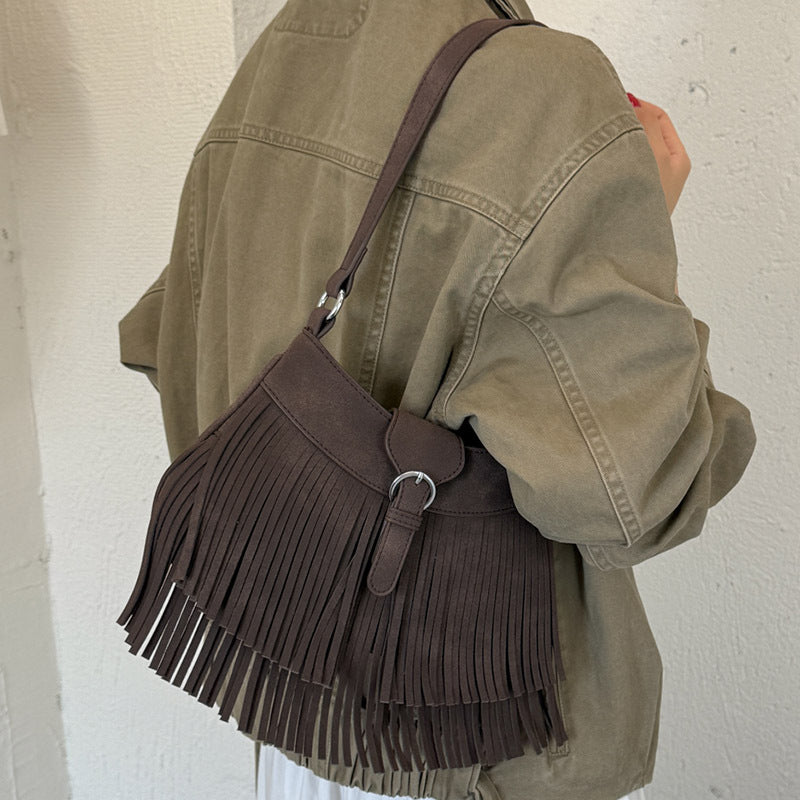 Fringe Underarm Tote Bag - DippedShop Wholesale - #6675