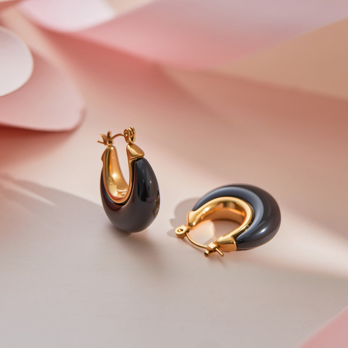 Retro Gold Plated Resin Hoop E - DippedShop Wholesale - #4947
