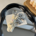 Sweet Pearl Rabbit Metal Bowknot Pendant Bag Charm 6W10BBC421