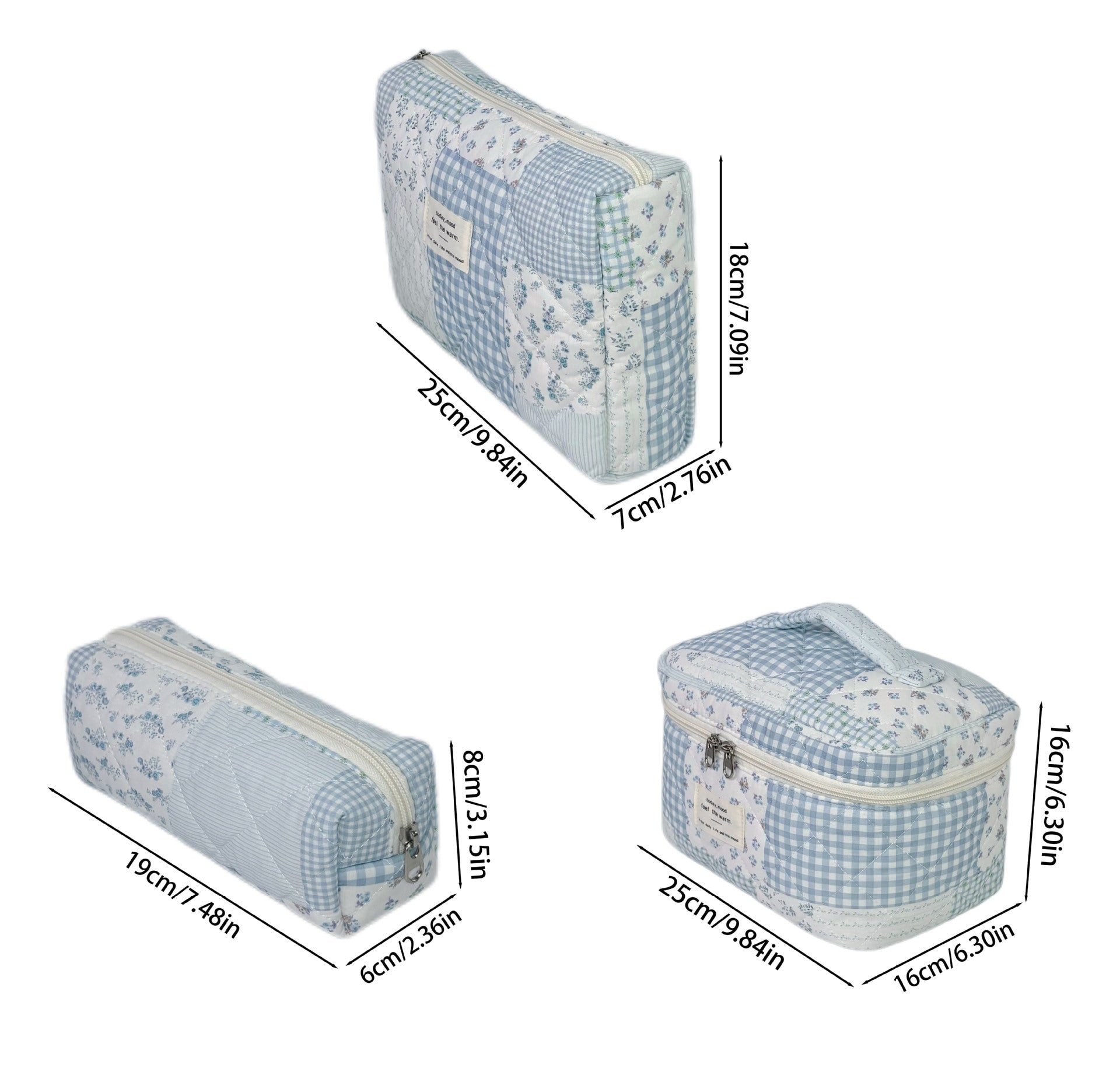 Simple Large Capacity Floral Quilted Makeup Bag 6S10BOB1036