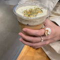 Pearl Beaded Flower Ring - DippedShop Wholesale - #8355