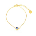 Fashion Gold Plated Cubic Zirconia Chain Bracelet 6W6JBR517