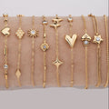 Trendy Gold Plated Zirconia Chain Bracelet 6W6JBR331