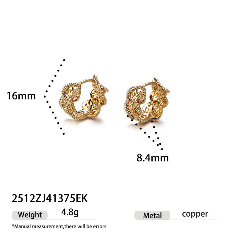 Hollow Gold Hoop Earrings - DippedShop Wholesale - #1603