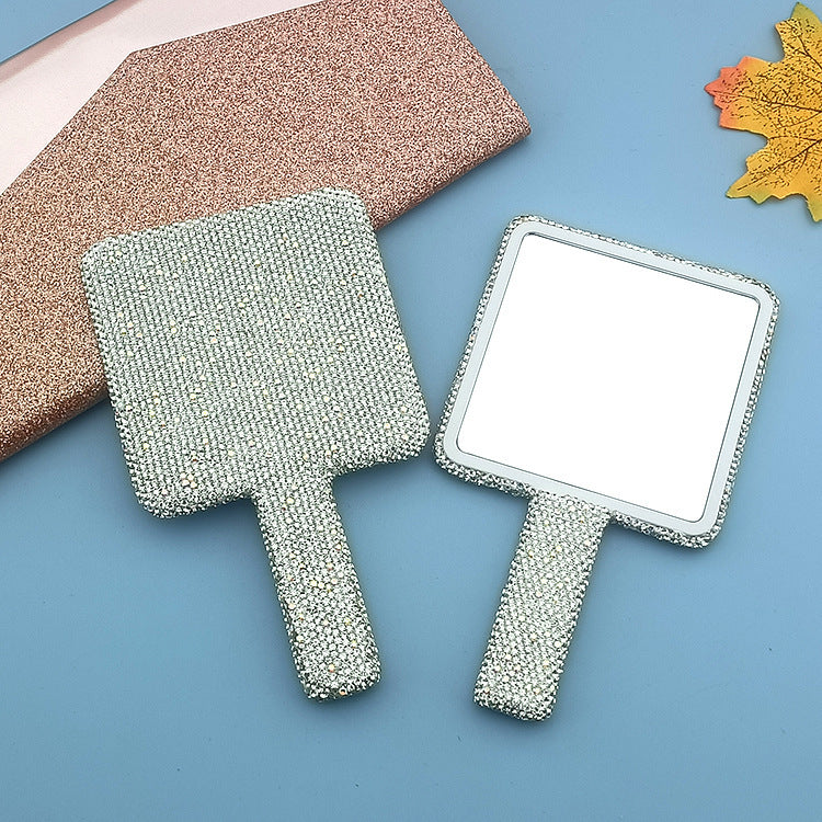 Cute Rhinestone Saquare Compact  Hand Mirror 6C5MR105