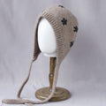Floral Jacquard Angora Knit Bonnet With Ties 6W6HAT699