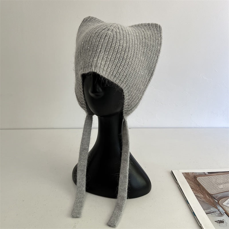 Cat Ear Sequin Beanie - DippedShop Wholesale - #9267