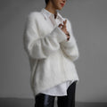 V-Neck Loose Mohair Cardigan - DippedShop Wholesale - #6115
