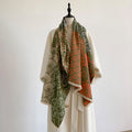 Reversible Floral Jacquard Shawl - DippedShop Wholesale - #3731