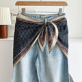 Minimalist Striped Cashew Waist Belt Silk Scarf MK2BLW6W6NSI70