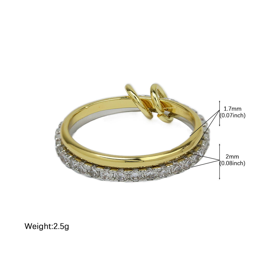 Color Block Rhinestone Interlocking Stackable Rings DP25E734