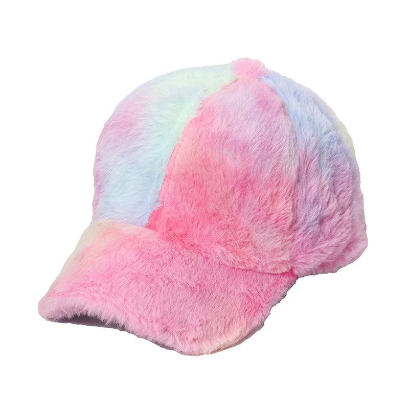 Vintage Leopard Print Faux Fur Baseball Cap 6W6HAT820