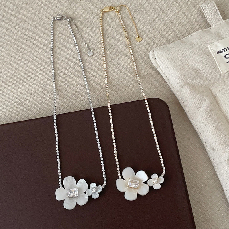 Flower Cubic Zirconia Choker - DippedShop Wholesale - #3779