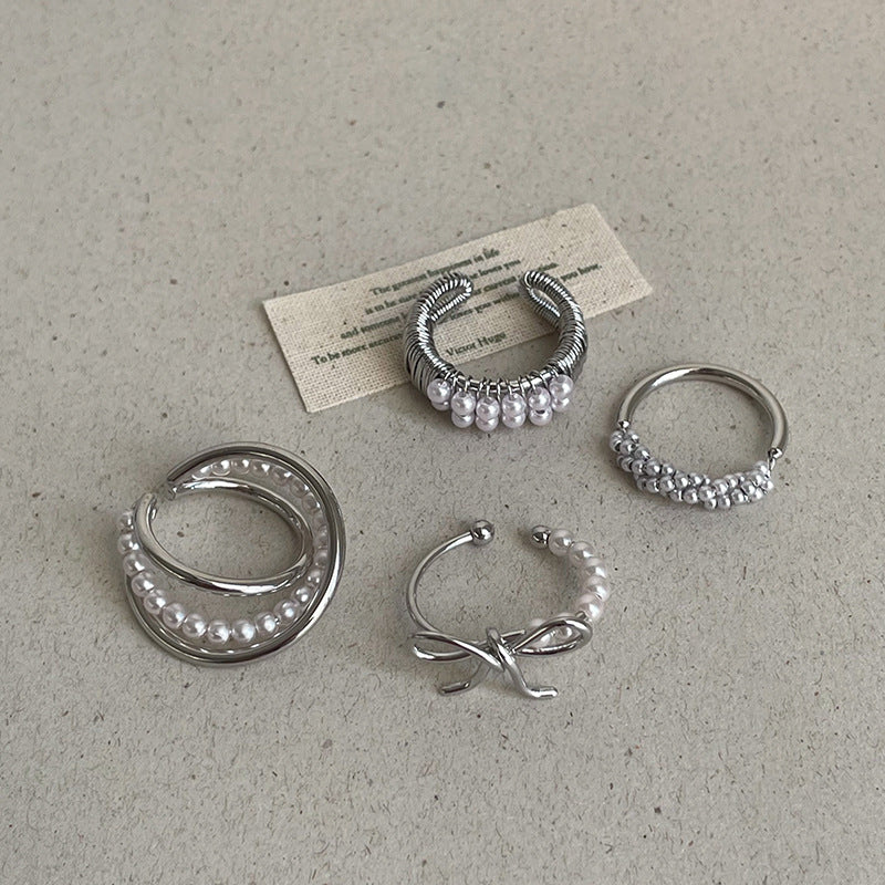 Layered Wrapped Pearl Ring - DippedShop Wholesale - #8755