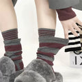 Faux Double-Layer Striped Slouchy Socks 6W8FSO707