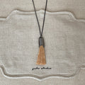 Minimalist Silver Plated Tassel Pendant Necklace 6W6JNC678