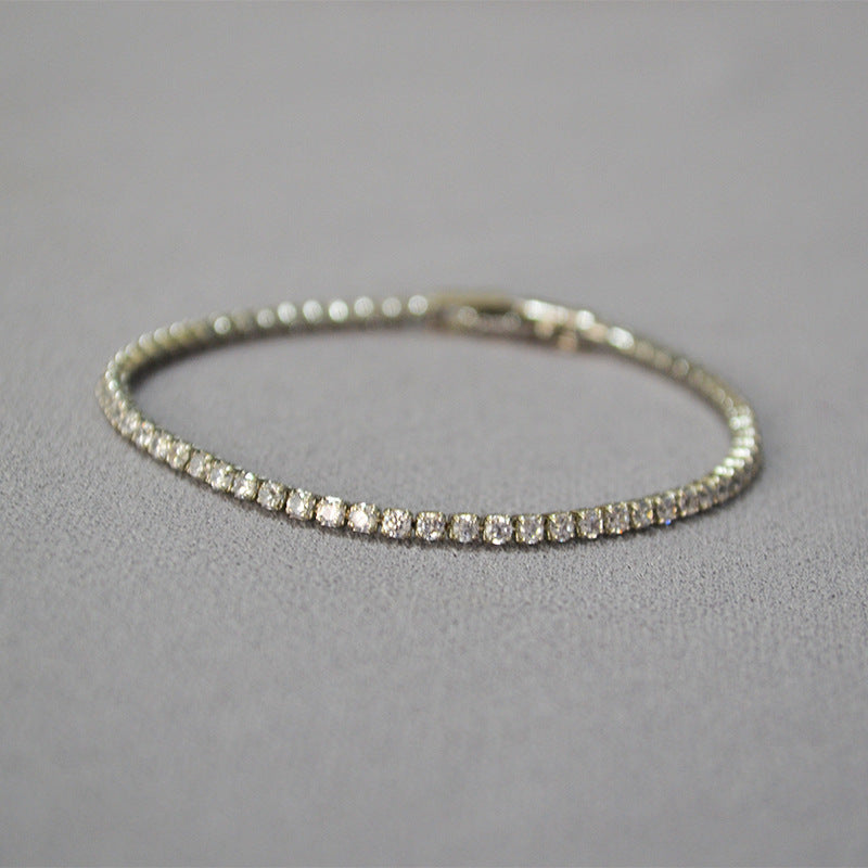 Minimalsit Gold Plated Cubic Zirconia Tennis Bracelet 6W6JBR473