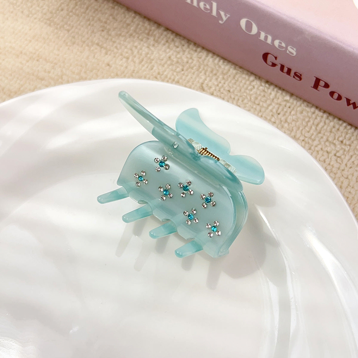 Trendy Rhinestone Butterfly Acetate Hair Claw MK2PPM6W6HCP349