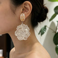 3D Flower Dangle Earrings - DippedShop Wholesale - #7043