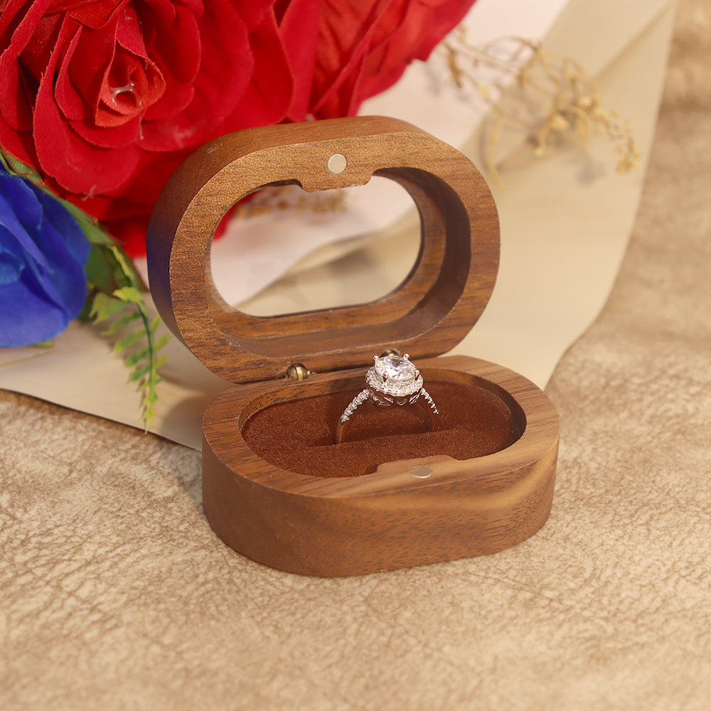 Oval Walnut Ring Box - DippedShop Wholesale - #4851