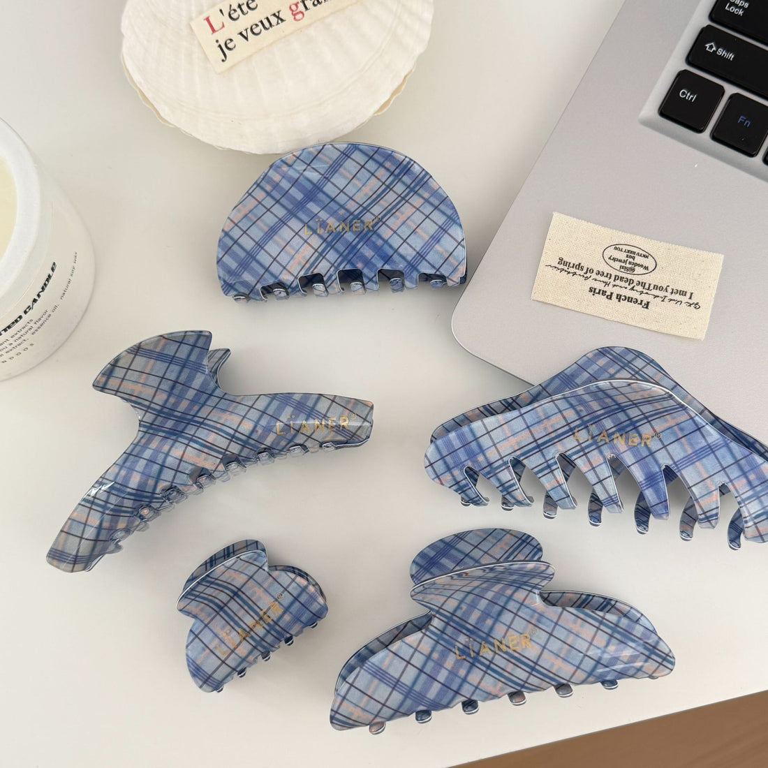 Plaid Color Block Hair Claw - DippedShop Wholesale - #5651